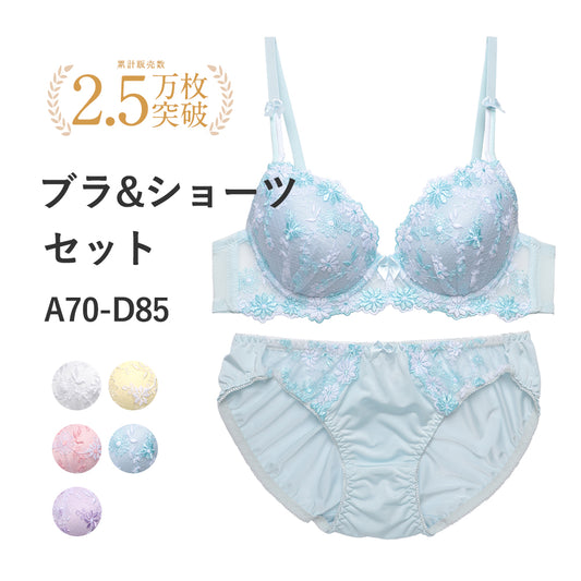 ブラ&ショーツセット 小花柄のギュピールレース 3268b