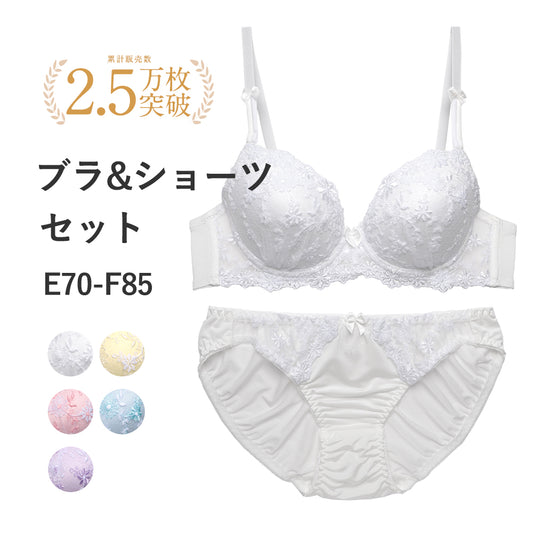 ブラ&ショーツセット小花柄ギュピールレース b3580d