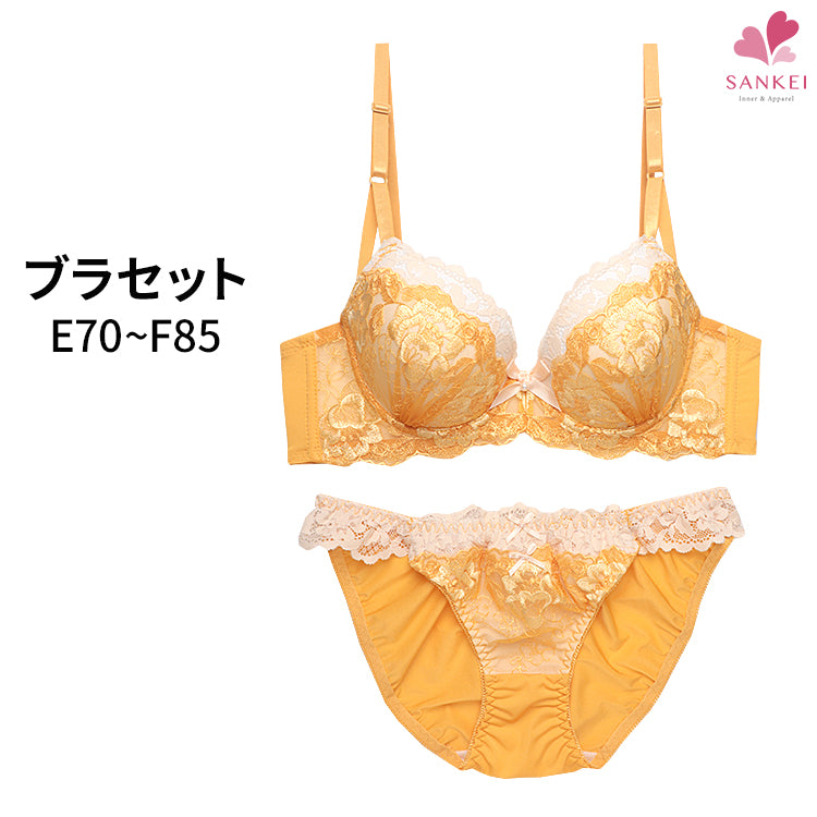 脇高ブラ＆ショーツセット ローズ柄レース【EFサイズ】ba0713b – 【公式】大人かわいい下着・ブラジャー三恵通販