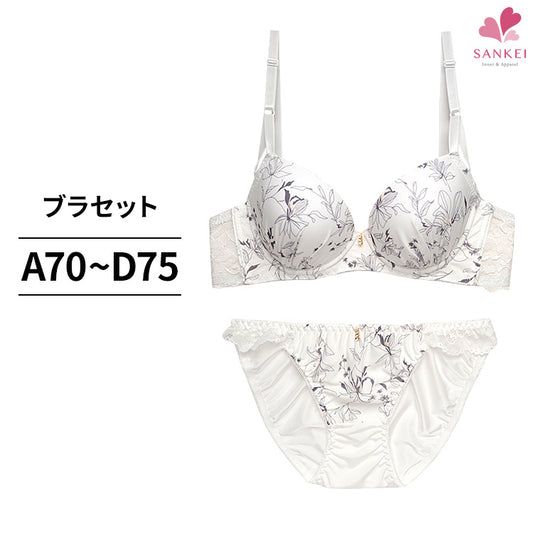 脇高ブラ&ショーツセット ボタニカル柄 【ABCDサイズ】 ba0876a
