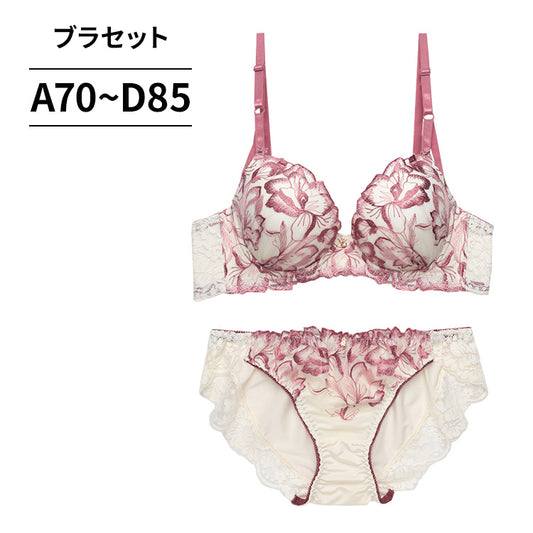 脇高ブラ&ショーツセット 花柄刺繍 【ABCDサイズ】 ba0916b