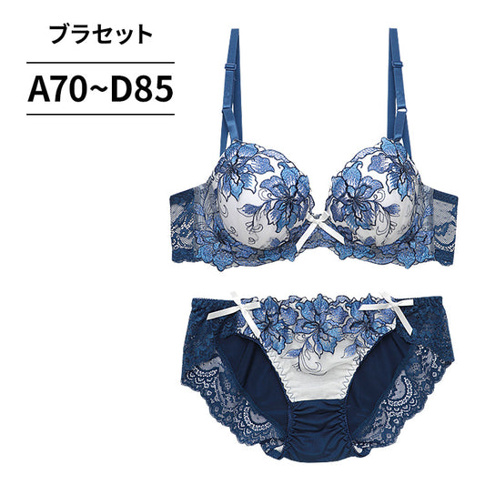 脇高ブラ&ショーツセット 花柄刺繍 【ABCDサイズ】 ba0922b
