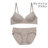 ノンワイヤーブラ&ショーツセット リブ無地 【M/L/LLサイズ】 ba0938b