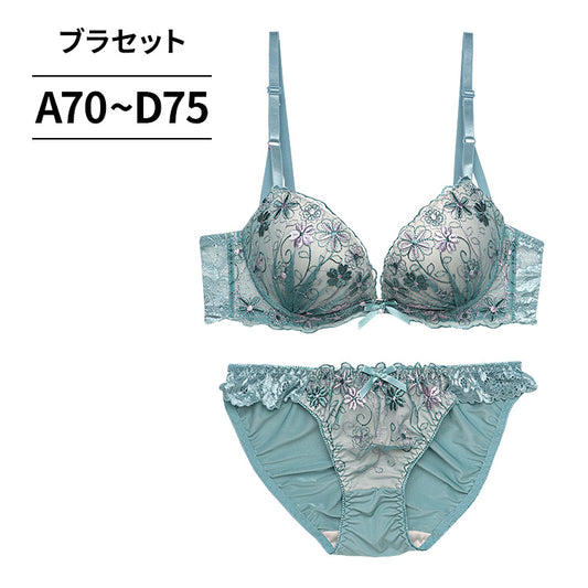 脇高ブラ&ショーツセット 花柄刺繍 【ABCDサイズ】 ba0943a
