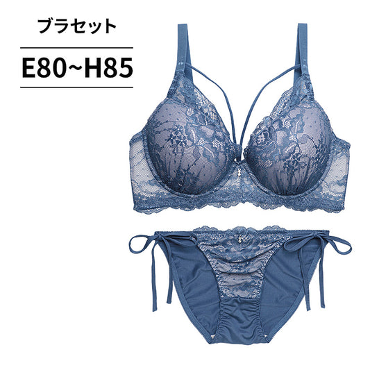 脇高ブラ&ショーツセット レース×サイドリボン【EFGHサイズ】 ba0948a