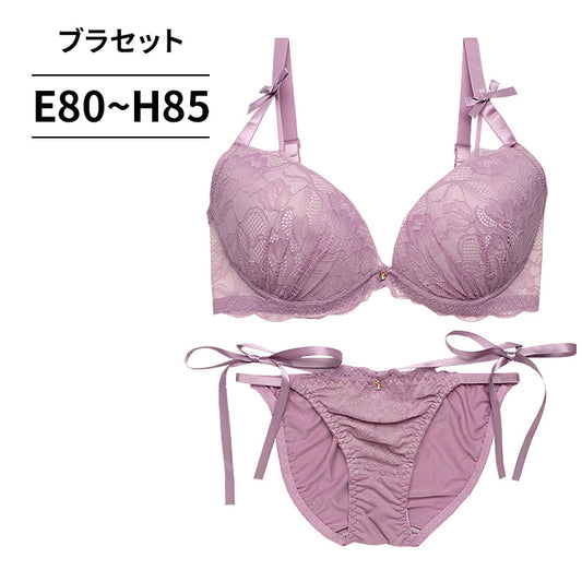 脇高ブラ&ショーツセット サイドストリングショーツ×リボン【EFGHサイズ】 ba0952b