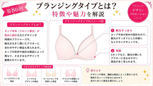 プランジングタイプとは｜胸元が開いた服に合う低めフロント