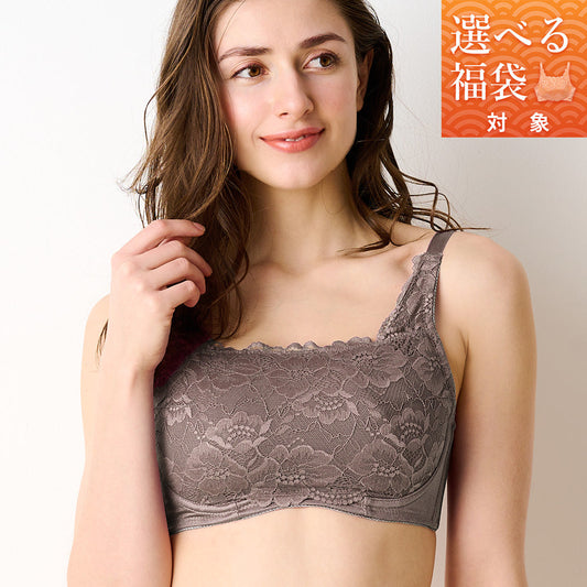 [選べる福袋対象]胸を小さく見せるレギュラーブラ【ブラウン】
