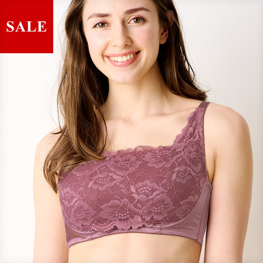 胸を小さく見せるレギュラーブラ【プラム】