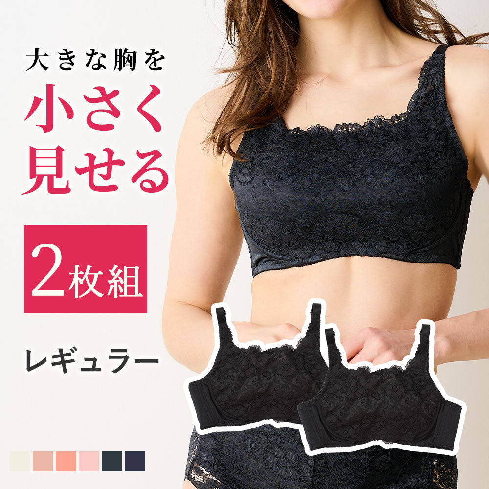 小さく見せるブラ 2枚組