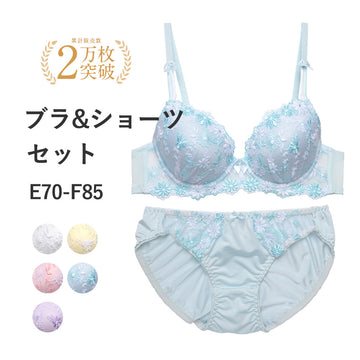 ブラ＆ショーツセット小花柄ギュピールレース b3580a