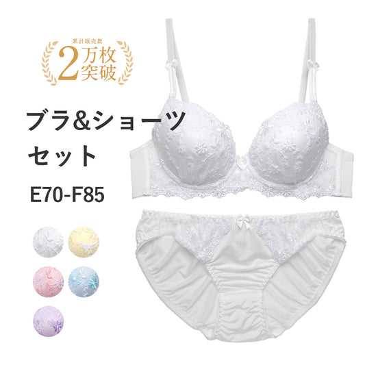 ブラ＆ショーツセット小花柄ギュピールレース b3580d