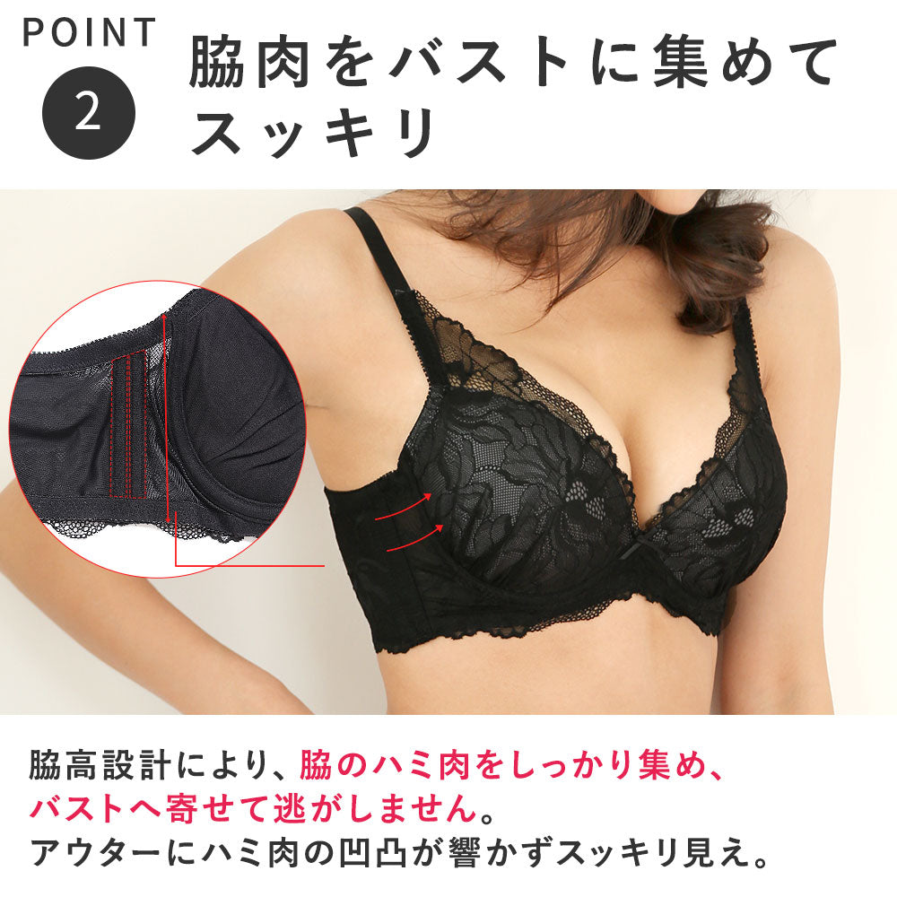 マルコ　新品　B75 3/4カップショートブラ　　バストアップ　背肉が平らに MARUKO｜背中すっきり つつまれ美乳ブラ | Rakuten Fashion(楽天