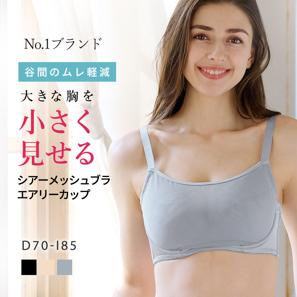 胸を小さく見せるシアーメッシュブラ エアリーカップ