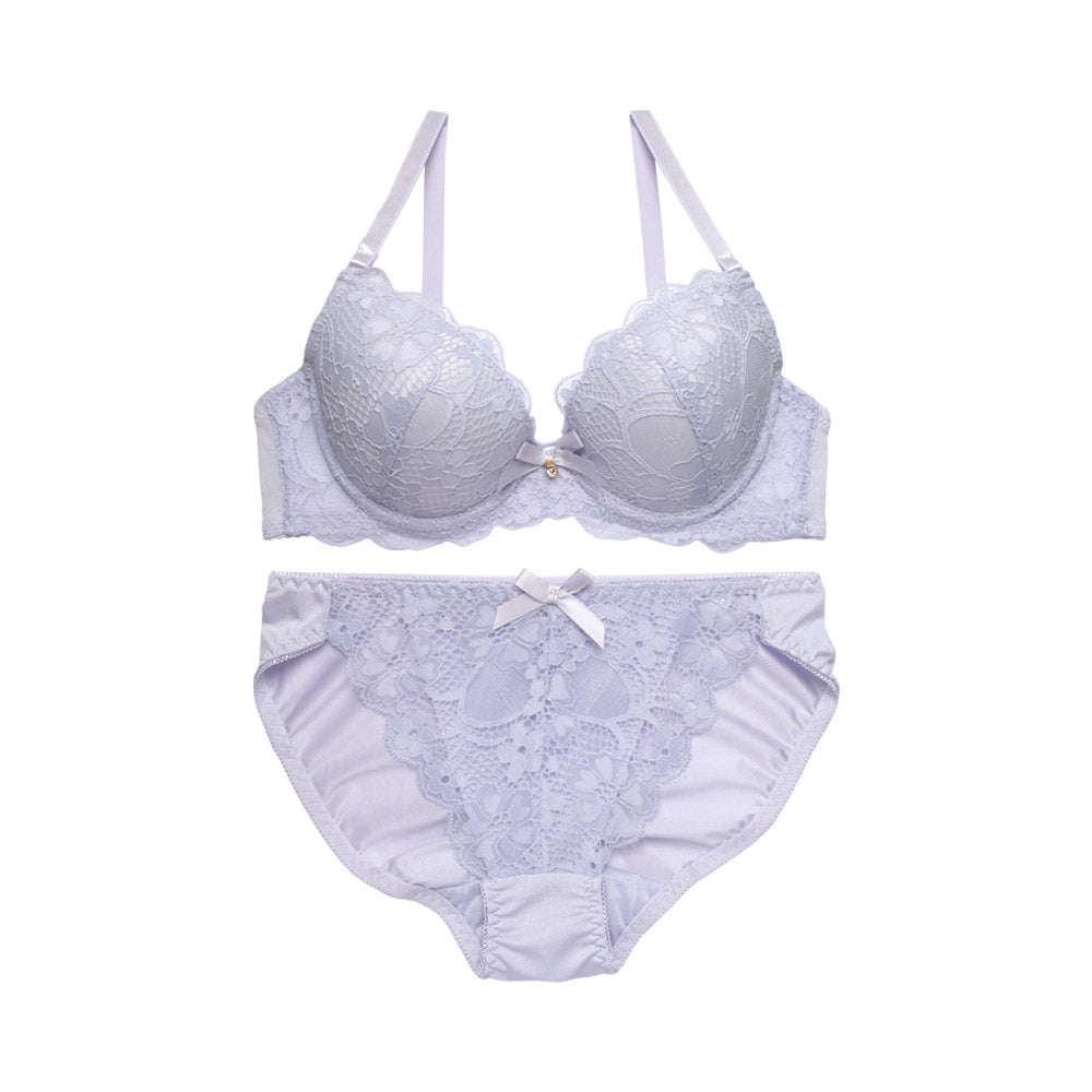 落ち着いたカラーが魅力の総レースブラ＆ショーツセット【b7177b】