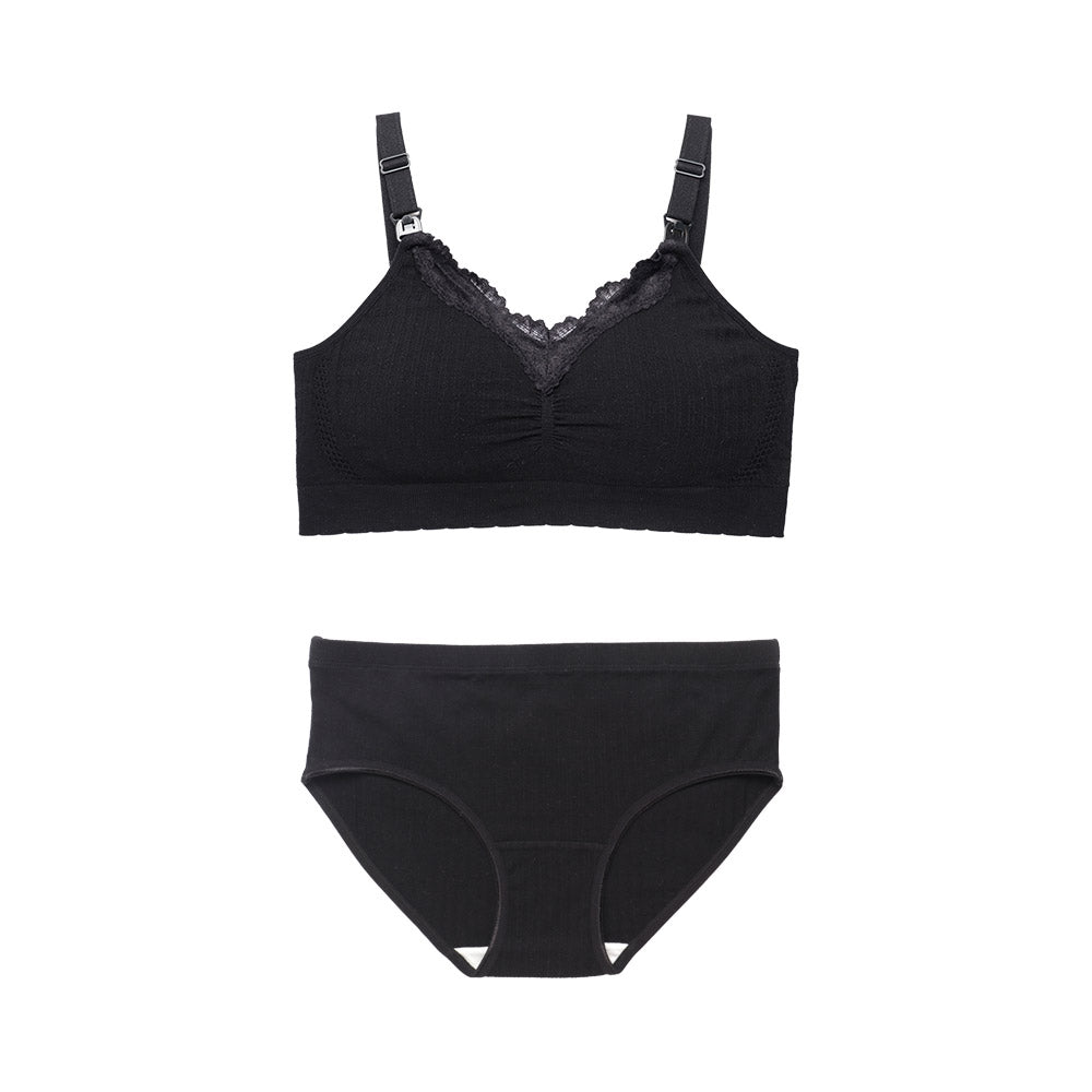授乳ブラ(マタニティブラ)+産後ショーツ-アンダー調節フック付で産前 授乳ブラ(マタニティブラ)+産後ショーツ-アンダー調節フック付で産前