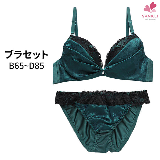 ブラ＆ショーツセット 花柄サテン×レース【BCDサイズ】 ba0677a