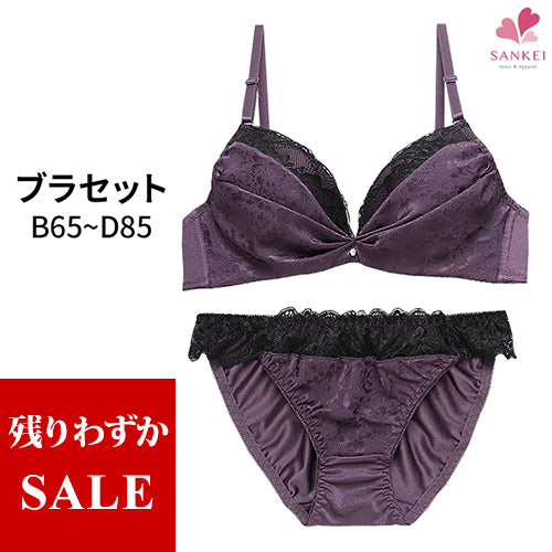 ブラ＆ショーツセット 花柄サテン×レース【BCDサイズ】 ba0677b