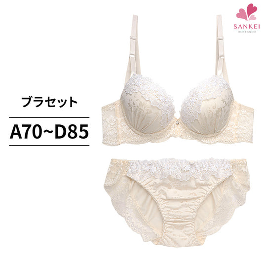 脇高ブラ＆ショーツセット 花柄×ラメ入りレース 【ABCDサイズ】 ba0811b