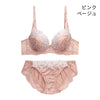 脇高ブラ＆ショーツセット 花柄×ラメ入りレース【EFサイズ】ba0812a