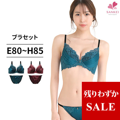 脇高ブラ＆ショーツセット プリーツサテン×ブラック レース【EFGHサイズ】 ba0828