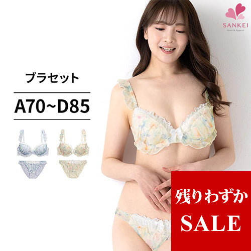 ブラ＆ショーツセット 花柄シフォンフリル 【ABCDサ イズ】 ba0831