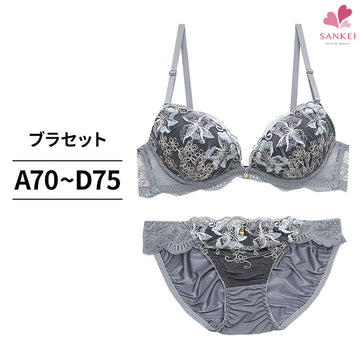 ブラ＆ショーツセット ラメ入り花柄刺繍 【ABCDサイズ】 ba0868a