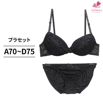ブラ＆ショーツセット レース×ツイストデザイン 【ABCDサイズ】 ba0869a