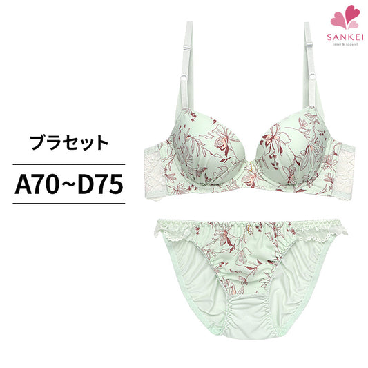 脇高ブラ＆ショーツセット ボタニカル柄 【ABCDサイズ】 ba0876b