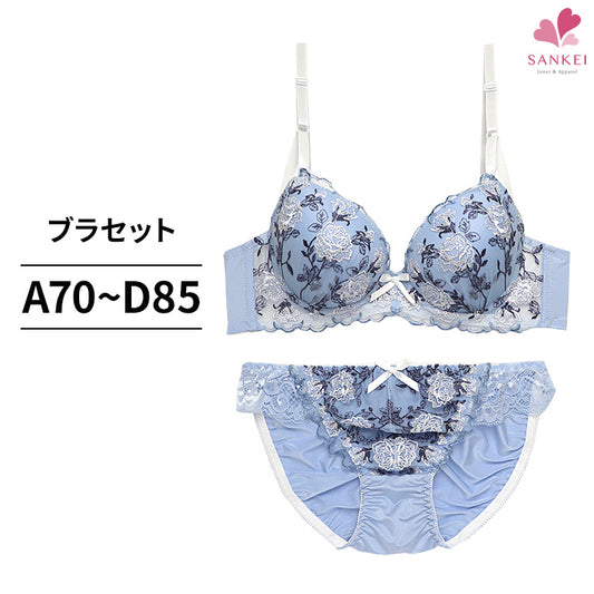 脇高ブラ＆ショーツセット ローズ柄刺繍 【ABCDサイズ】 ba0877b