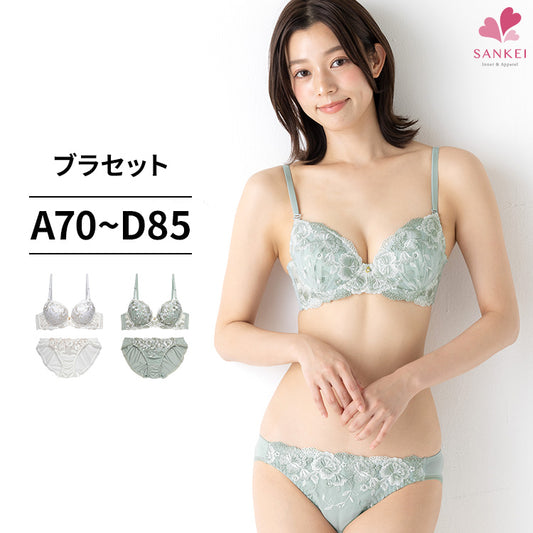 ブラ＆ショーツセット ローズ柄刺繍 【ABCDサイズ】 ba0884
