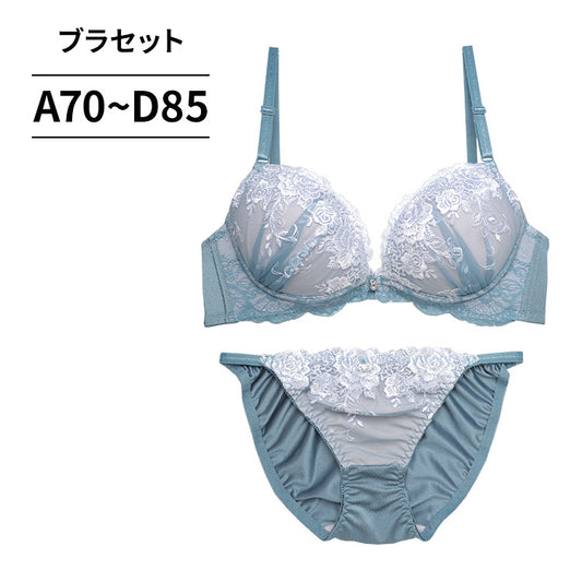 脇高ブラ＆ショーツセット 花柄刺繍 【ABCDサイズ】 ba0906a