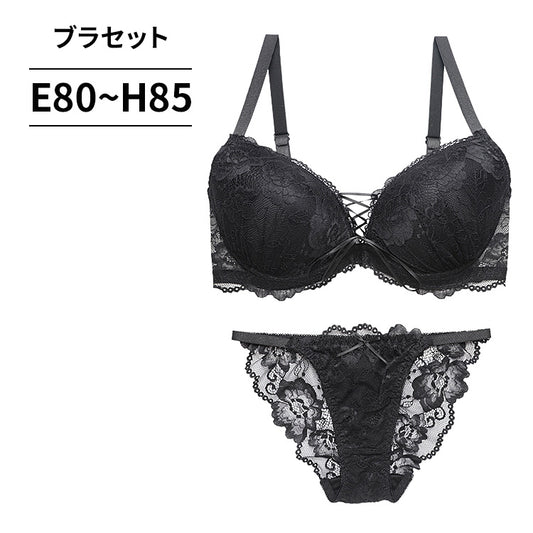 脇高ブラ＆ショーツセット レースアップデザイン【EFGHサイズ】 ba0911a