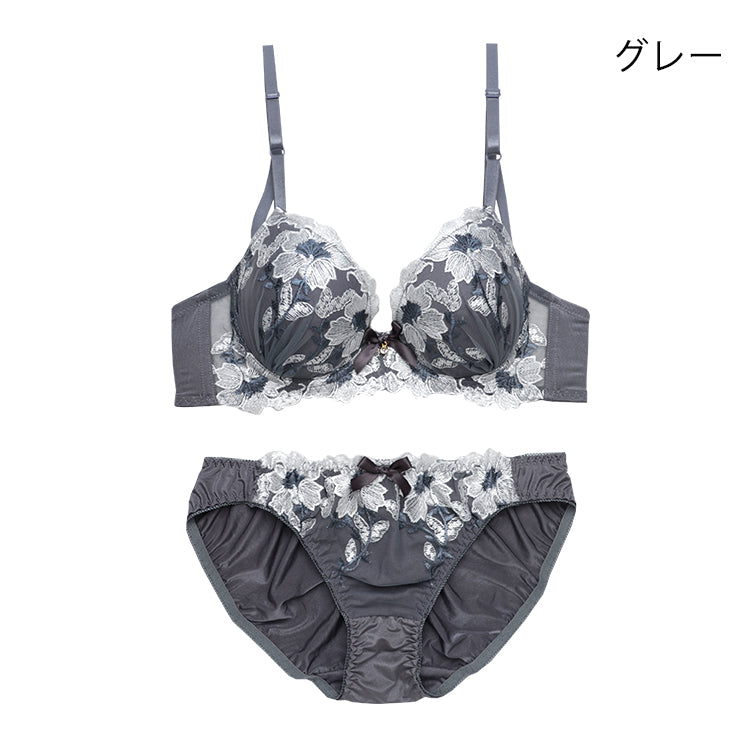 mirei花柄刺繍ブラジャーセット F75 mirei様専用花柄刺繍ブラジャーセット F75 - メルカリ