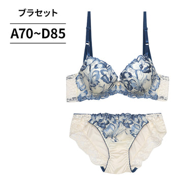 脇高ブラ＆ショーツセット 花柄刺繍 【ABCDサイズ】 ba0916a