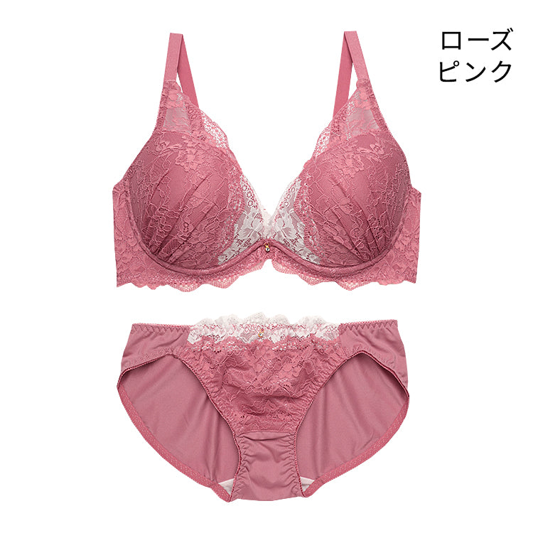 ブラ＆ショーツセット フルカップ風レース【EFGHサイズ】 ba0919a