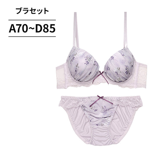 脇高ブラ＆ショーツセット 花柄プリントシフォン 【ABCDサイズ】 ba0933a