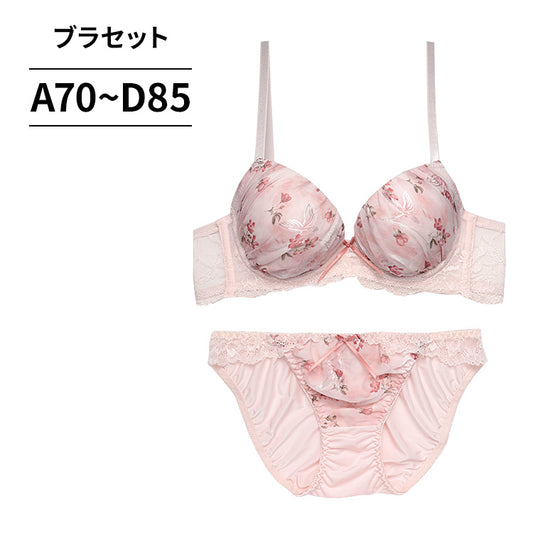 脇高ブラ＆ショーツセット 花柄プリントシフォン 【ABCDサイズ】 ba0933b