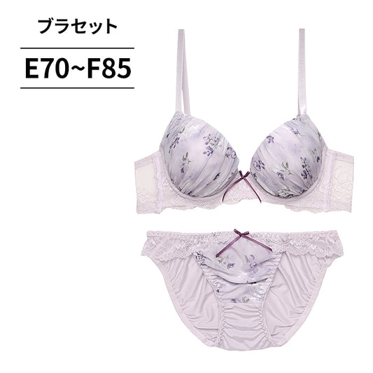 脇高ブラ＆ショーツセット 花柄プリントシフォン【EFサイズ】ba0934a