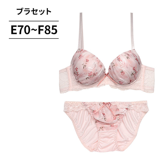 脇高ブラ＆ショーツセット 花柄プリントシフォン【EFサイズ】ba0934b