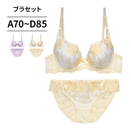 脇高ブラ＆ショーツセット 花柄刺繍 【ABCDサイズ】 ba0935
