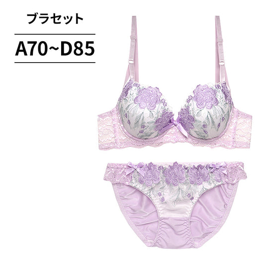 脇高ブラ＆ショーツセット 花柄刺繍 【ABCDサイズ】 ba0935b