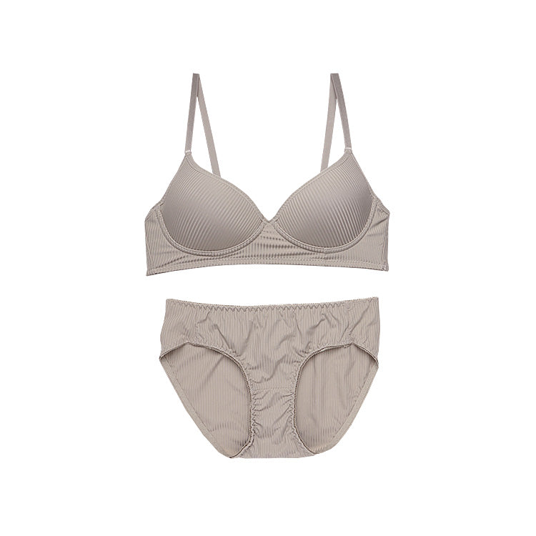ノンワイヤー】リブ無地ブラ＆ショーツセット | 締め付け感ゼロでリラックス 【M/L/LLサイズ】 ba0938 女性用パンティー ノンワイヤー ブラトップ 2枚セット ショーツ レディース フリル ナイトブラ h85 家事ブラ セクシー 下着
