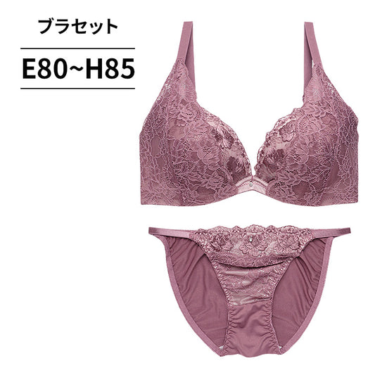 脇高ブラ＆ショーツセット 花柄刺繡×レース【EFGHサイズ】 ba0939a