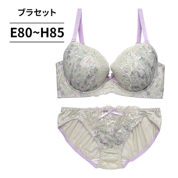 脇高ブラ＆ショーツセット 花柄刺繡【EFGHサイズ】 ba0940a