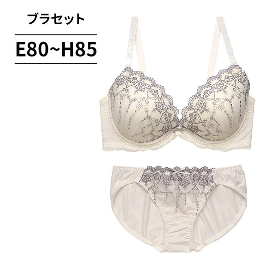 ブラ＆ショーツセット 小花柄刺繍【EFGHサイズ】 ba0950a