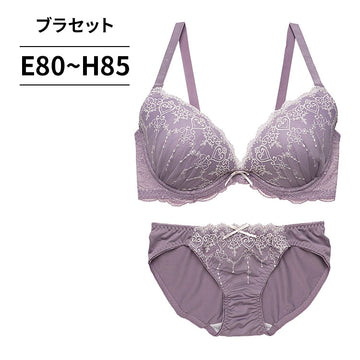 ブラ＆ショーツセット 小花柄刺繍【EFGHサイズ】 ba0950b