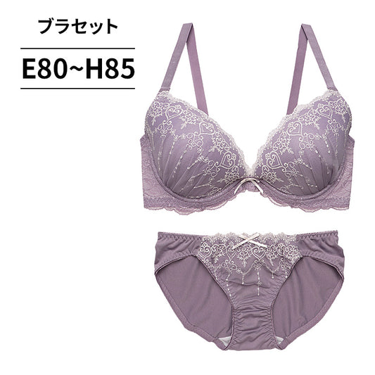 ブラ＆ショーツセット 小花柄刺繍【EFGHサイズ】 ba0950b