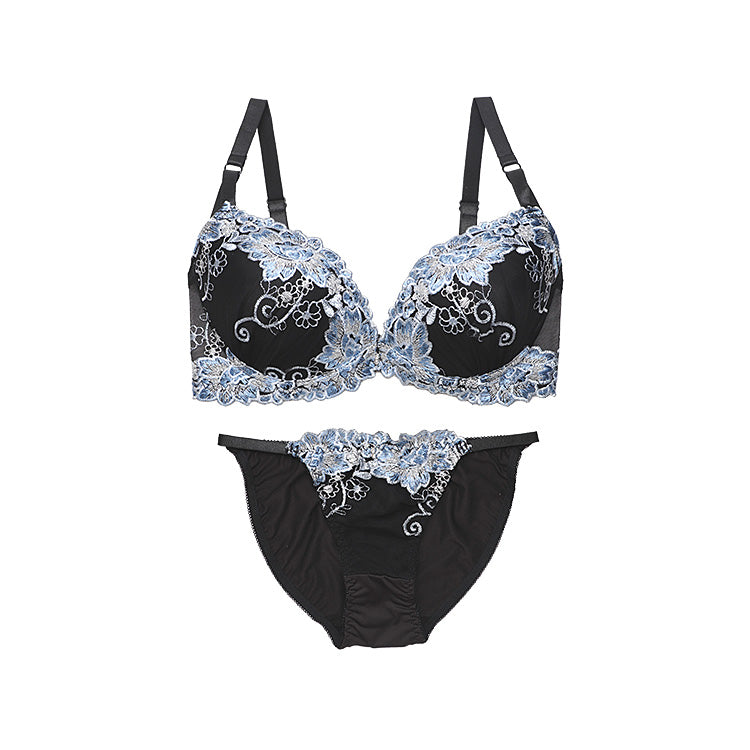 下着・アンダーウェア hsn34 脇高設計】艶めく花々が咲き誇るブラ＆ショーツ | 大人の色気を演出