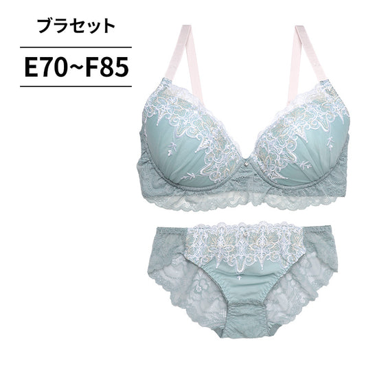 ブラ＆ショーツセット ラメ刺繍×レース【EFサイズ】ba0956b